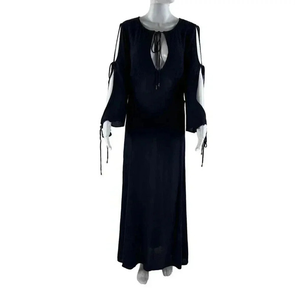 Anthropologie Anama Navy Maxi Dress Size S Witchy Gothic Whimsical Grunge Fairy
